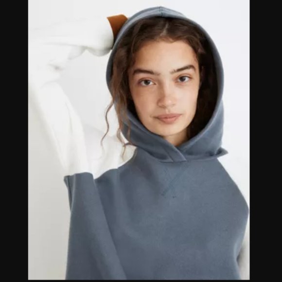 Madewell Betterterry Hoodie Colorblock Sweatshirt - Picture 3 of 7